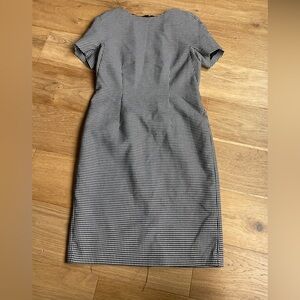 The Limited Black and White Houndstooth Midi Dress